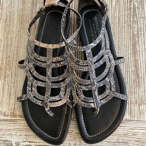 Donald Pliner Glas Strappy Snake Sandal